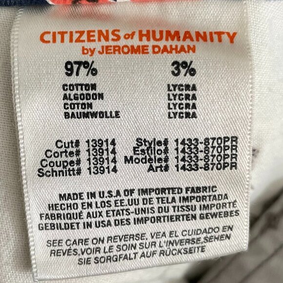 Aritzia Citizens of Humanity Mandy HiWaist Retro Slim RollUp Jeans Rose Navy 24 - Picture 2 of 16